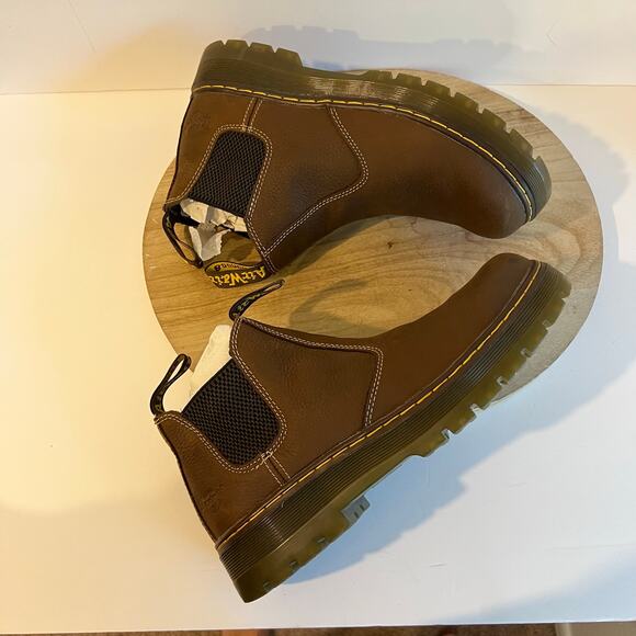 Dr. Martens Hardie II Brown Leather Chelsea Work Boots Unisex Size W11/M10 NEW - Picture 2 of 10